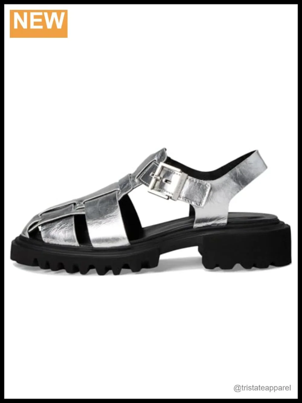 Leather Flat Fisherman Slingback Platform Sandals Slip On